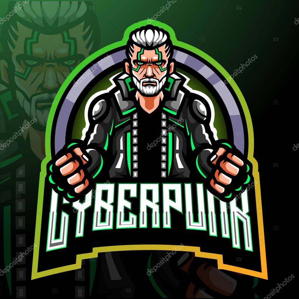 Cyber punk mascot. esport logo design