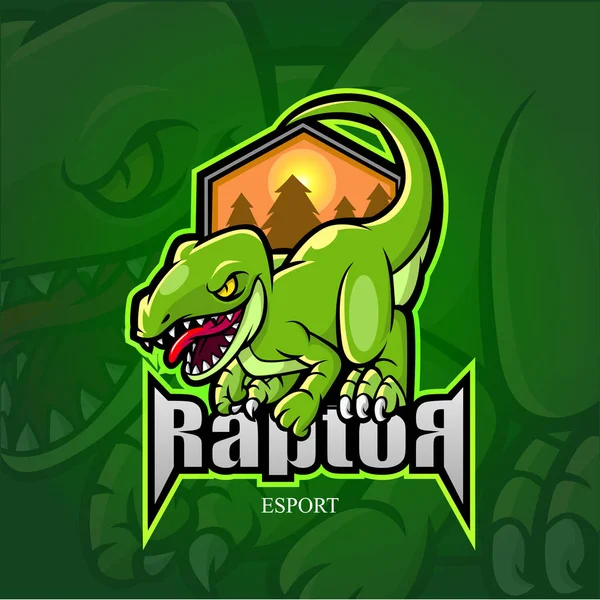 Raptor Mascote Esport Logotipo Design —  Vetores de Stock