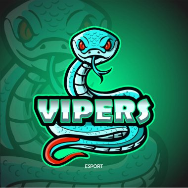 Viper yılan maskotu esport logosu tasarımı