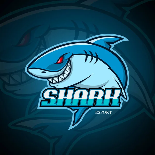 Дизайн Логотипа Shark Esport — стоковый вектор