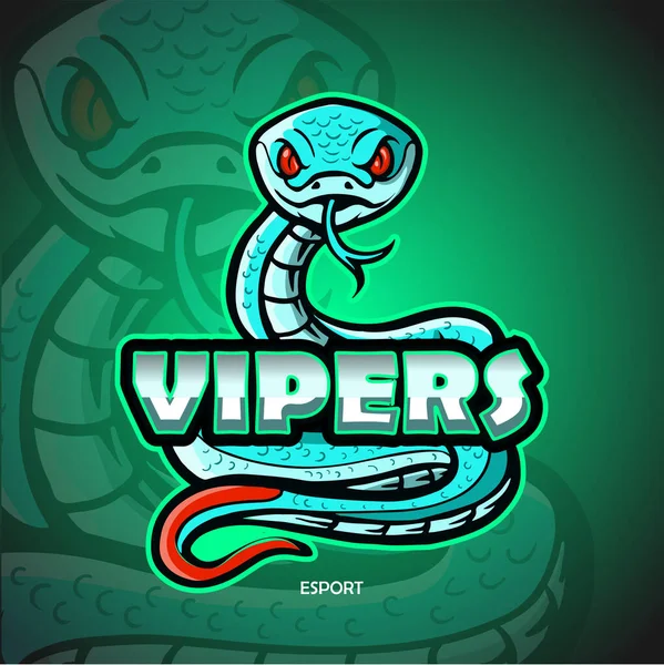 Viper Had Maskot Esport Logo Design — Stockový vektor