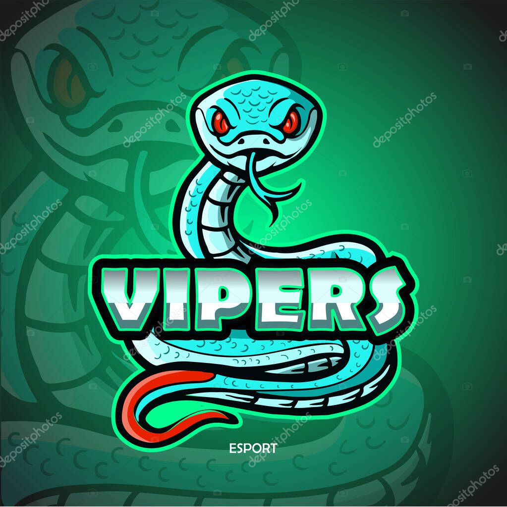 Viper snake mascot esport logo design