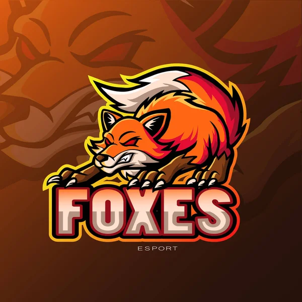 Fox Esport Logo Mascot Design — Stock Vector