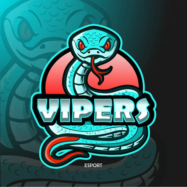 Viper Snake Esport Logo Maskot Design — Stockový vektor