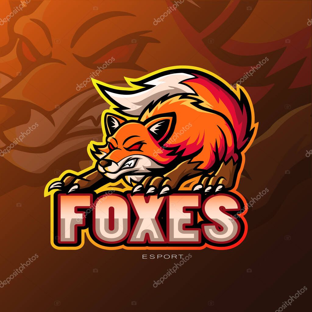 Fox esport logo mascot design
