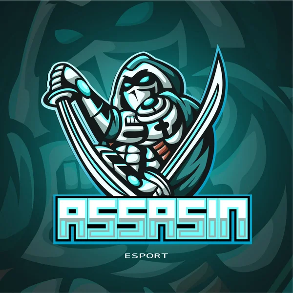 Ninja Suikastçi Maskot Esport Logosu Tasarımı — Stok fotoğraf