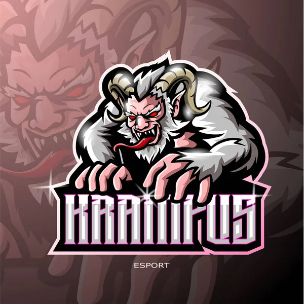 Krampus Mascota Esport Logo Design — Archivo Imágenes Vectoriales