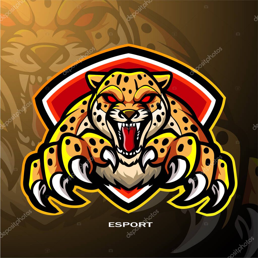 Cheetah esport mascot logo design