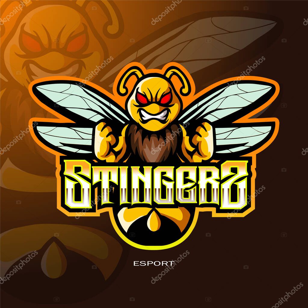Stinger mascot esport logo design