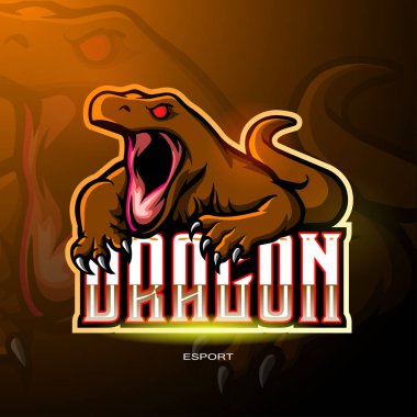 Komodo Ejder Maskotu Esport logosu tasarımı