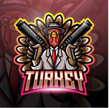 Hindi topçuları maskotu. esport logo tasarımı