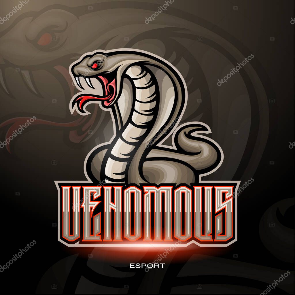 King Cobra esport logo mascot design.