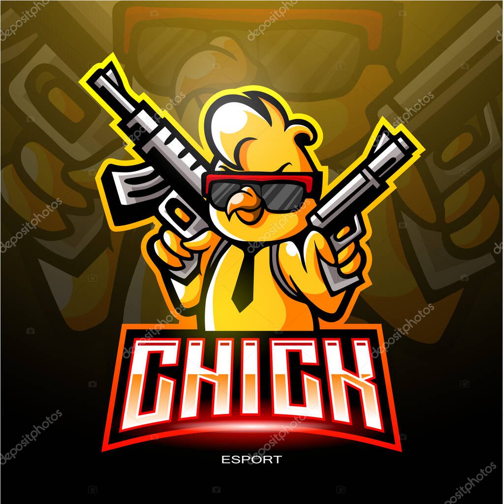 Chicks mascot esport logo design