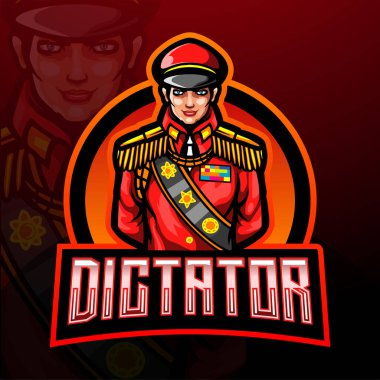 Dictator esport mascot logo design clipart