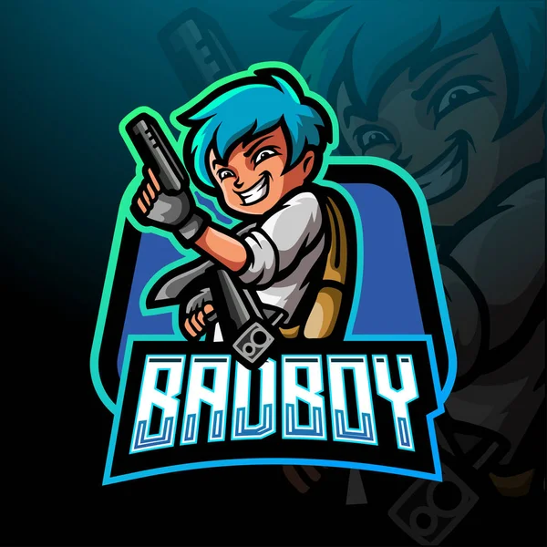 Bad Boy Esport Logo Mascot Design — 스톡 벡터