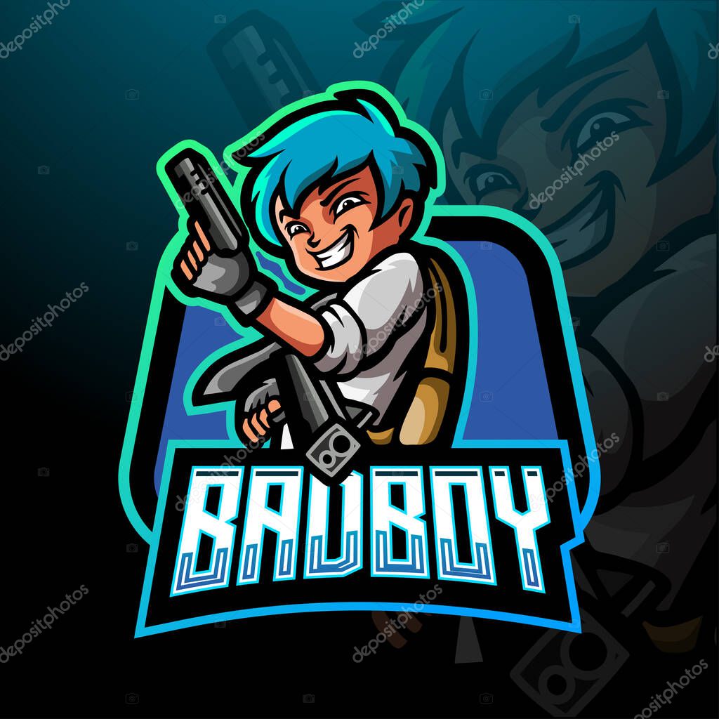Bad boy esport logo mascot design .
