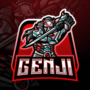 Genji Esport logo maskotu tasarımı 
