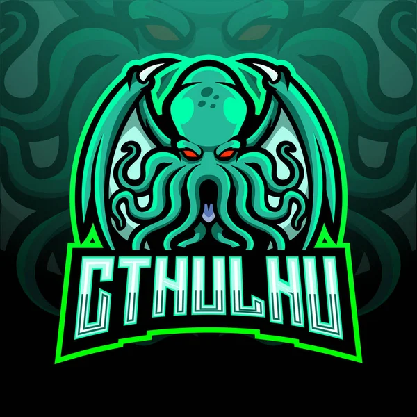 Cthulhu Esport Logo Mascot Design — Vector de stock