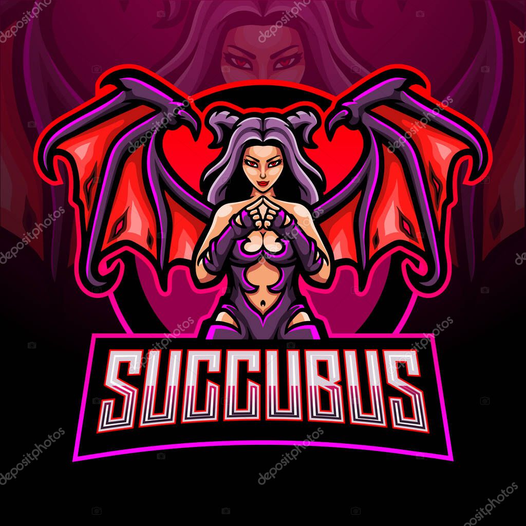 Succubus esport logo mascot design.