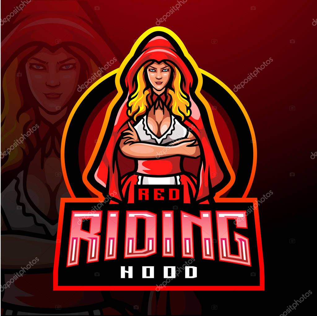Red riding hood mascot. esport logo design