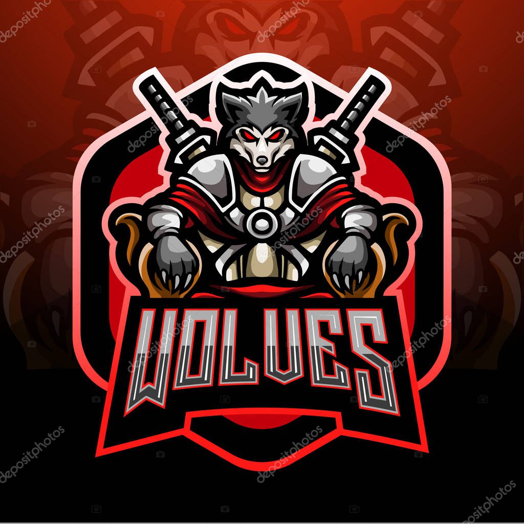 Wolves emperor esport logo mascot design
