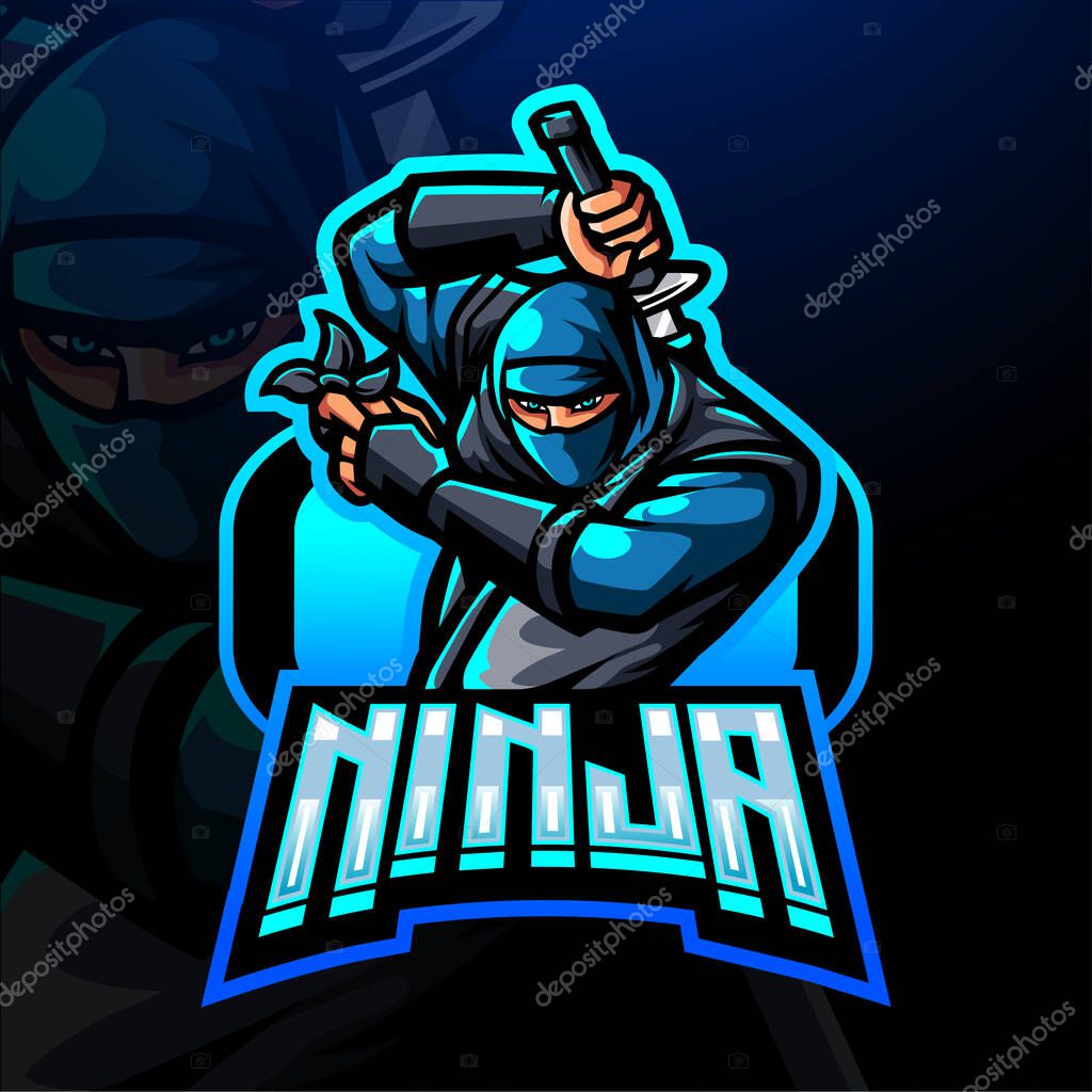 Ninja warrior esport logo mascot design