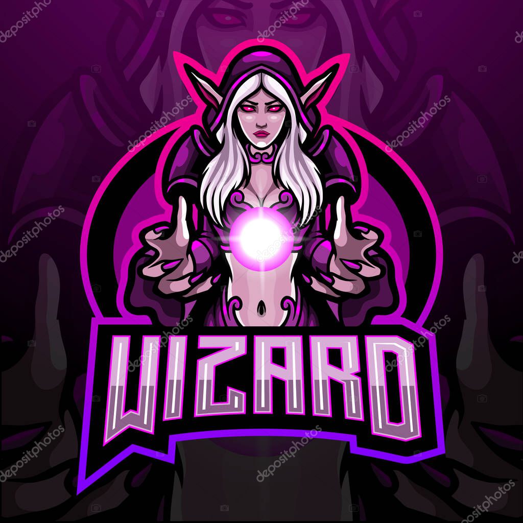 Wizard esport logo mascot design