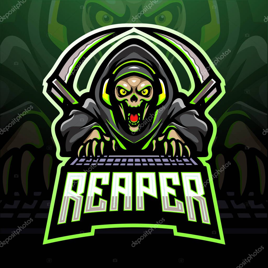Reaper gaming esport logo mascot design