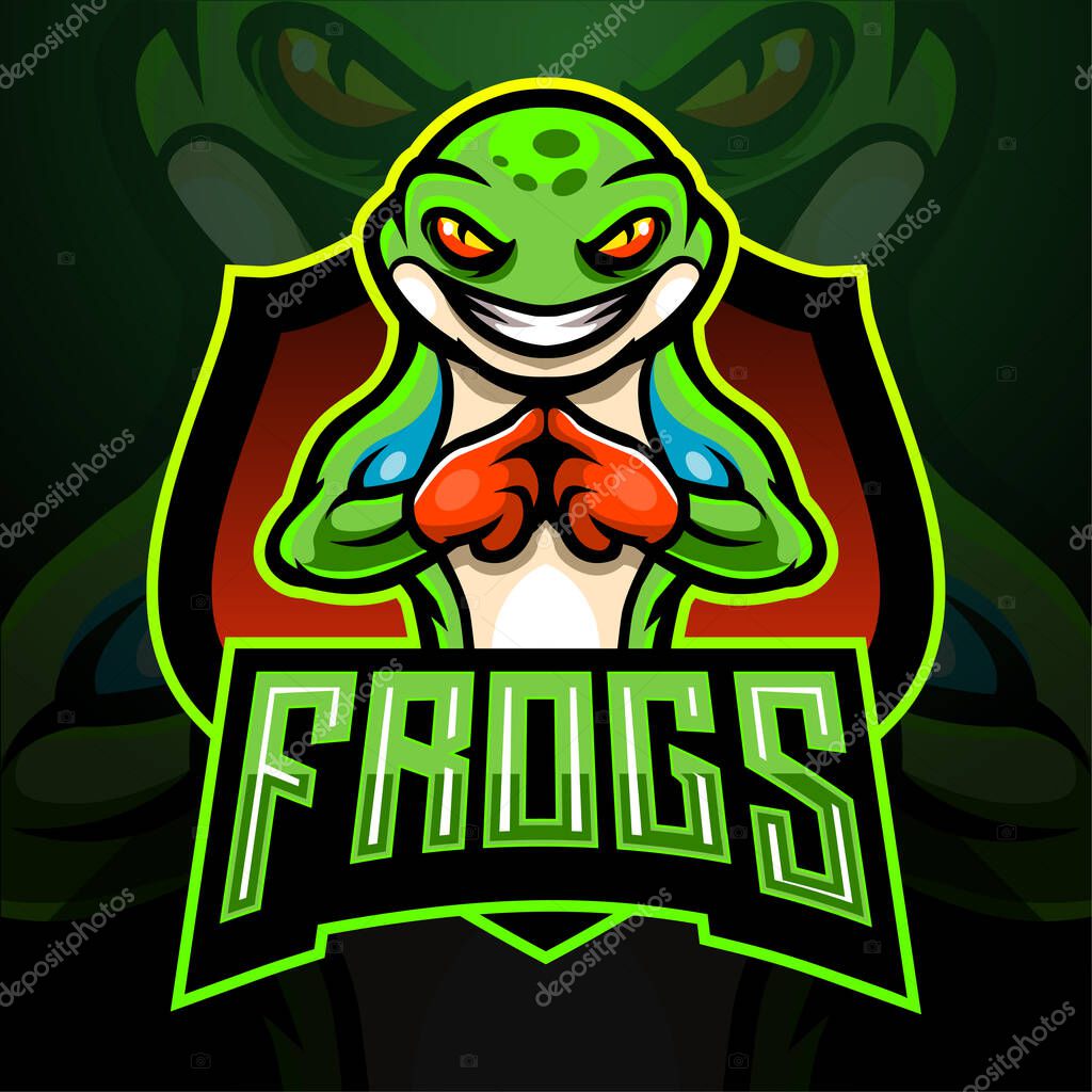Frog esport logo mascot design