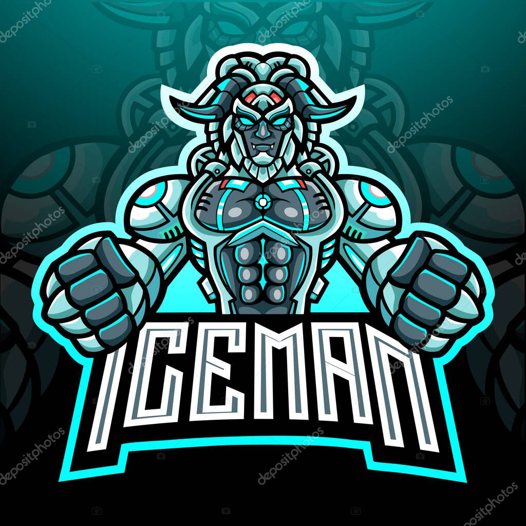 Yeti mecha esport logo mascot design