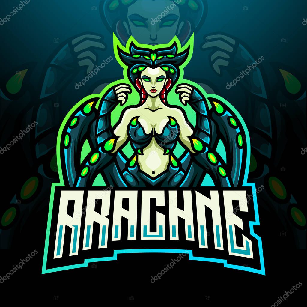 Arachne esport logo mascot design