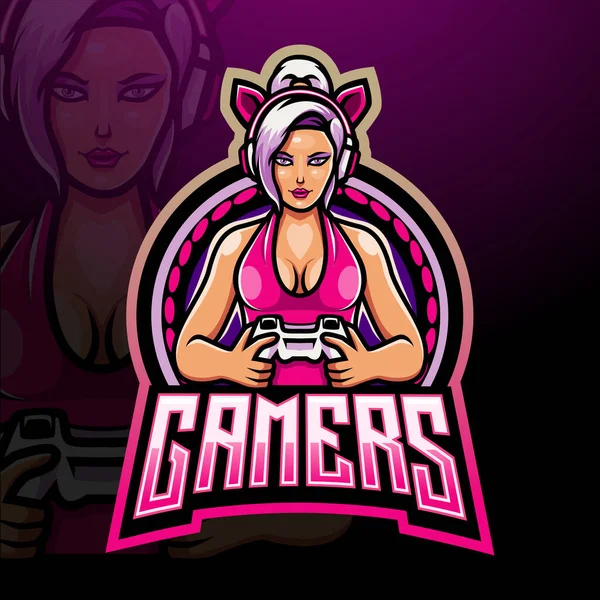 Gamer Esport Logo Mascot Design — Stock Vector