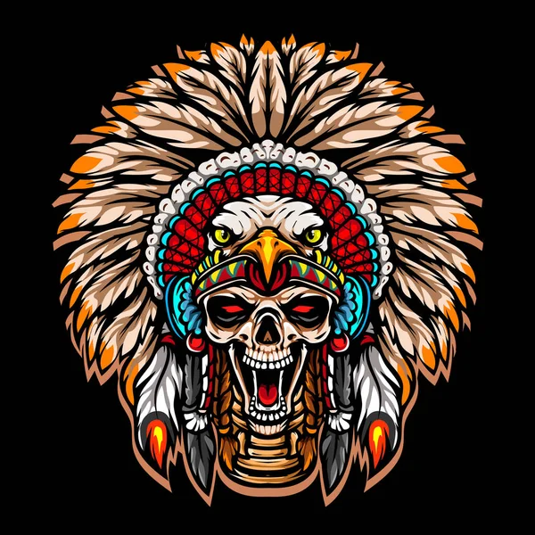 Kabile şefi kafatası esport maskot logosu tasarımı