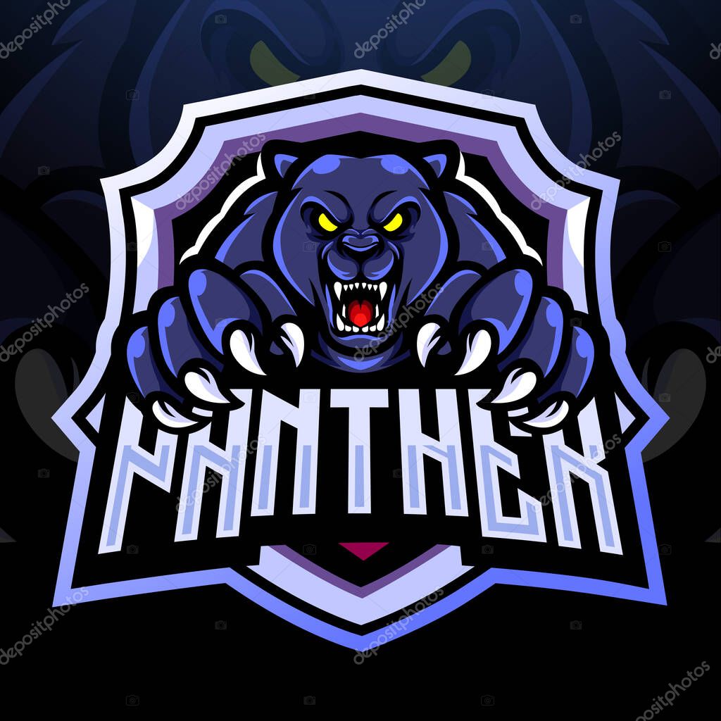 Panther esport logo mascot design