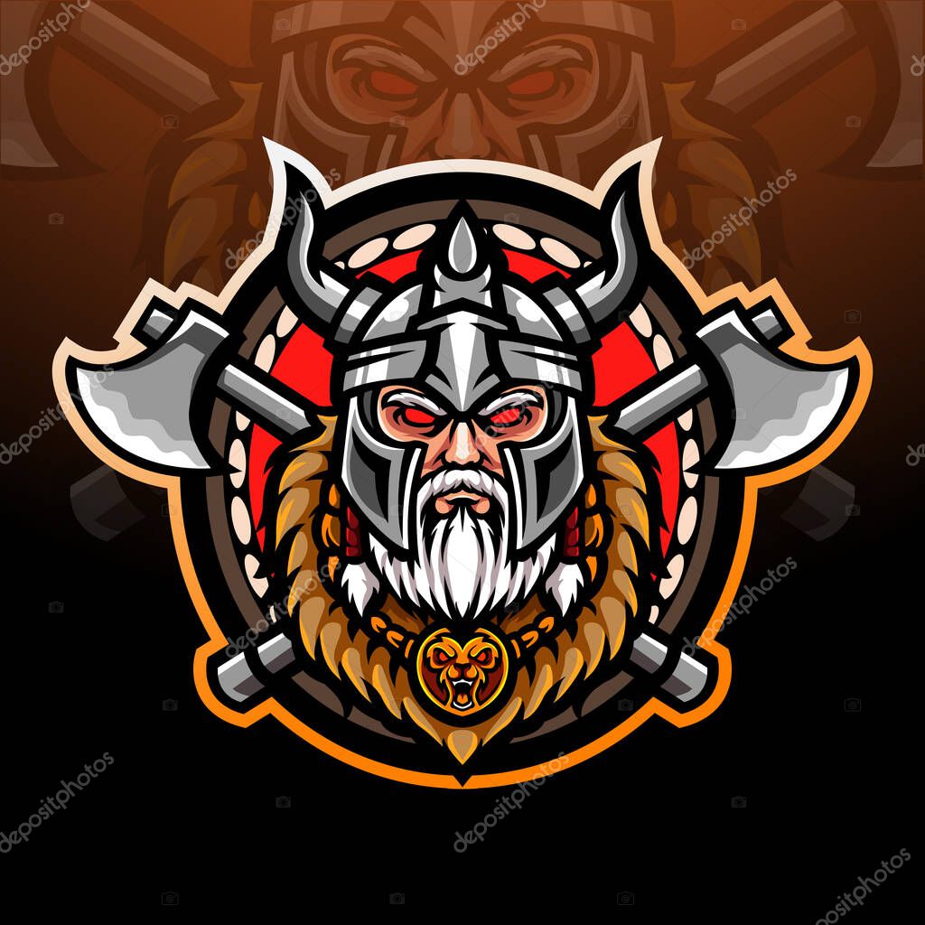 Viking esport logo mascot design