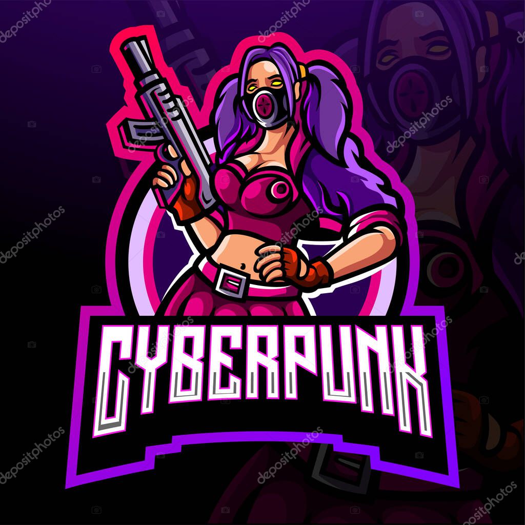 Cyberpunk esport logo mascot design