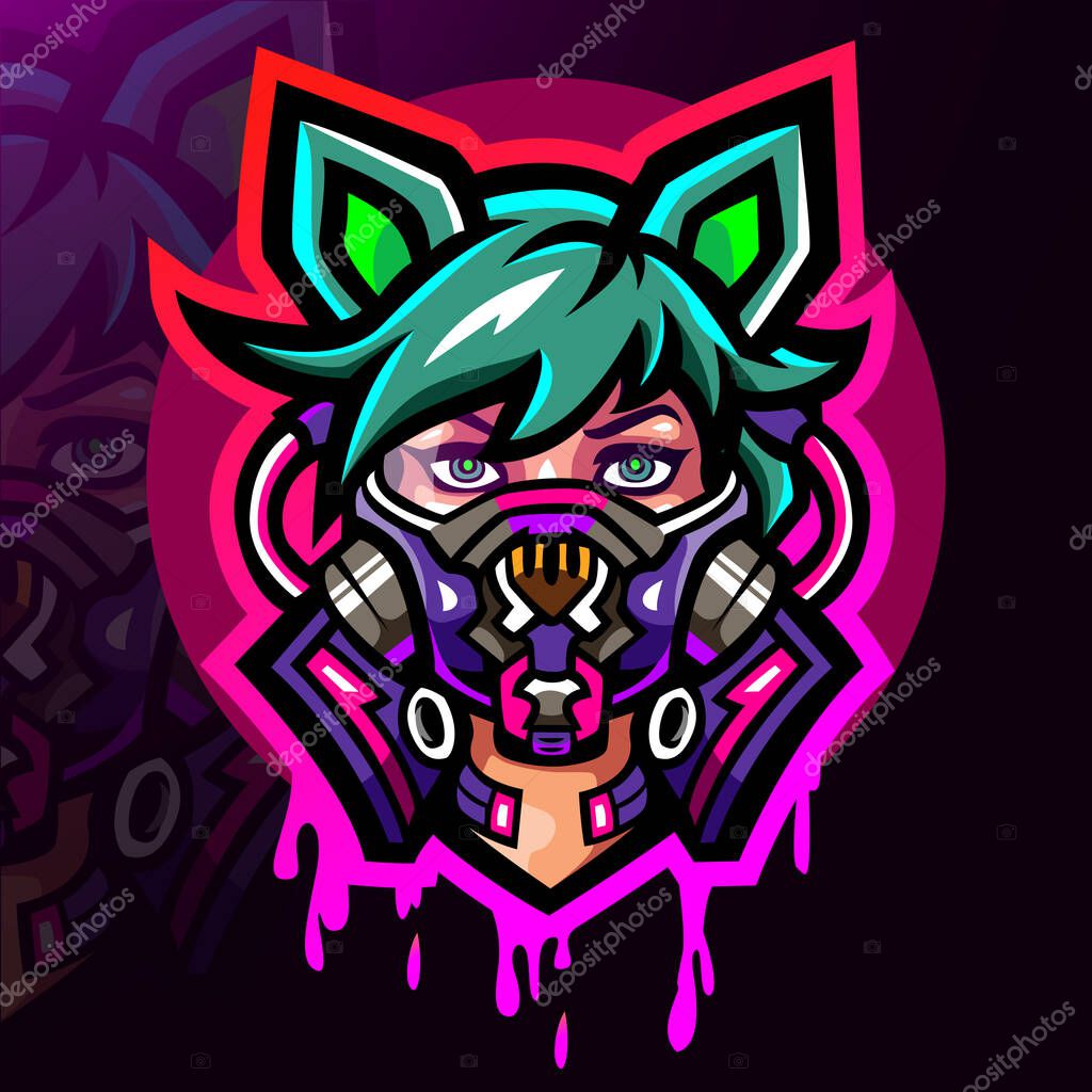 Cyberpunk esport logo mascot design