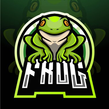 Kurbağa esport logosu maskot tasarımı
