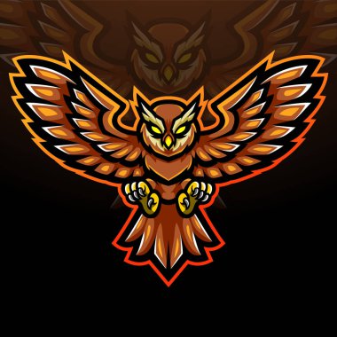 Baykuş esport logosu maskot tasarımı