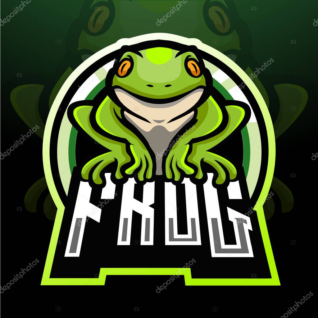 Frog esport logo mascot design