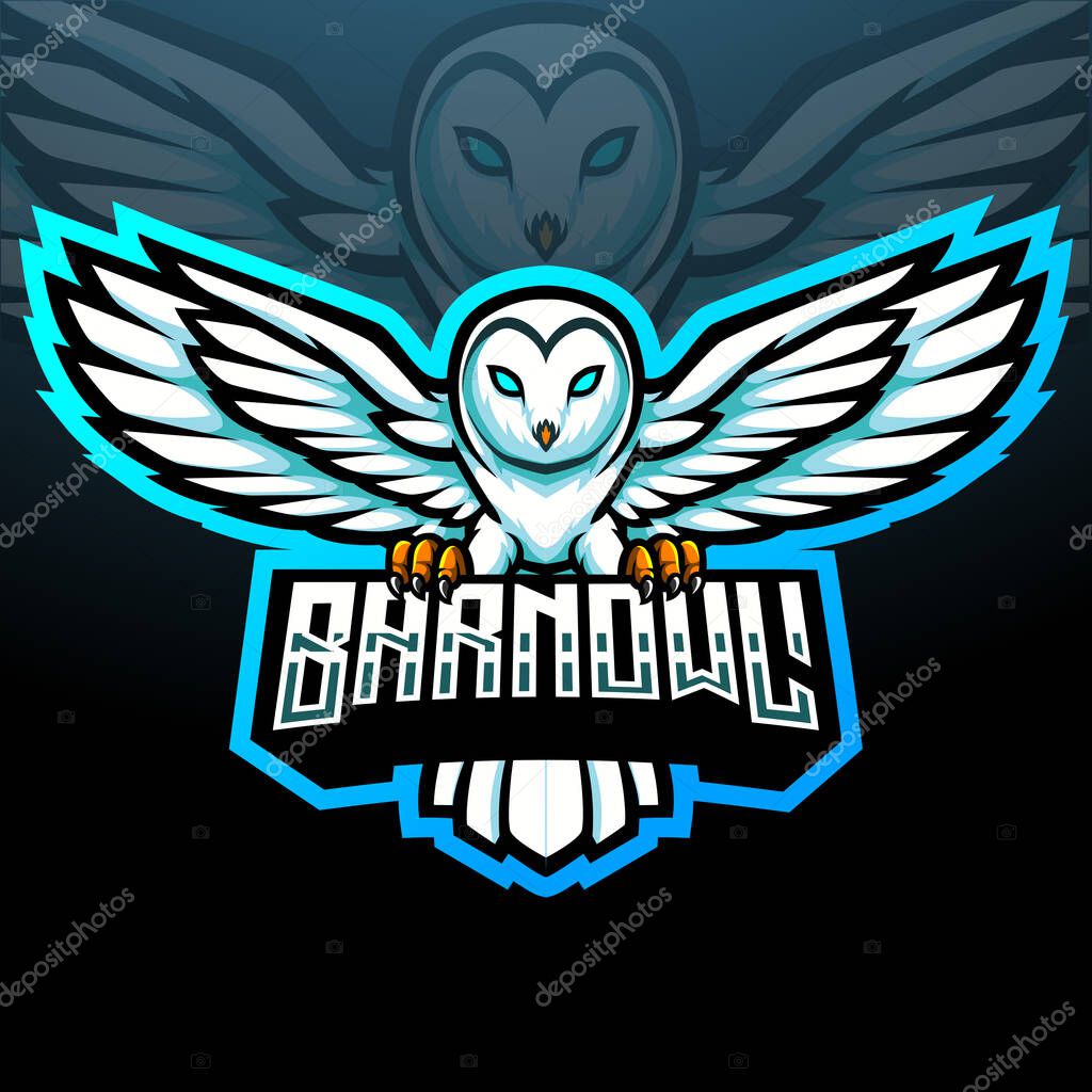 Barn owl esport logo mascot design