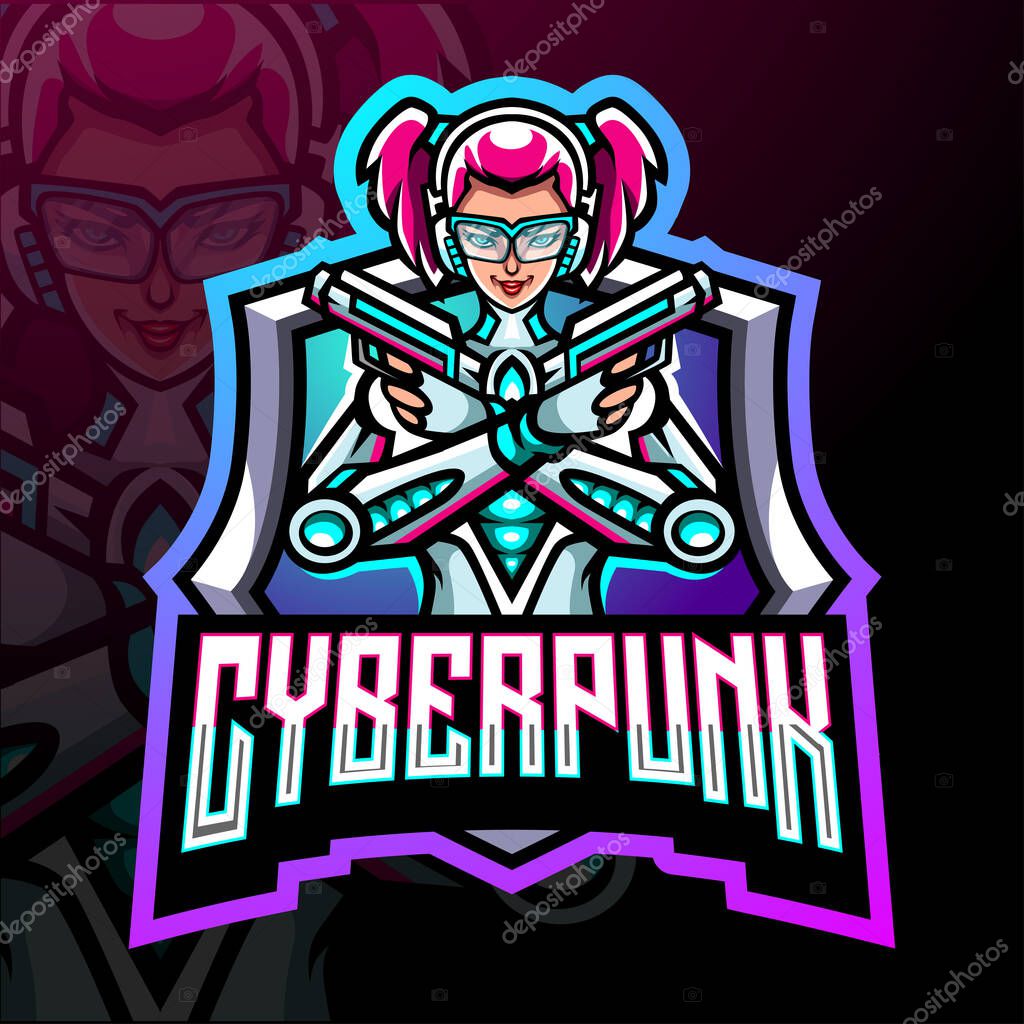 Cyber punk mascot. esport logo design
