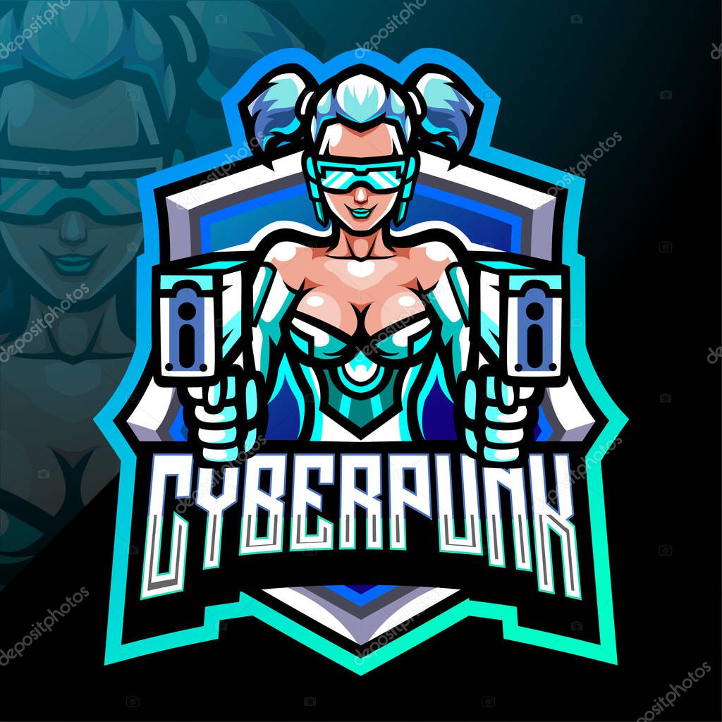 Cyber punk mascot.  esport logo design