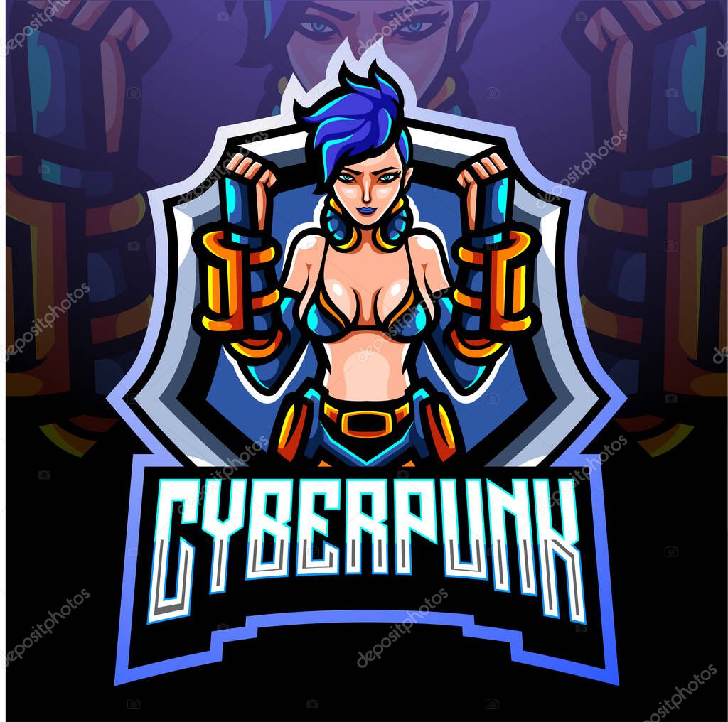 Cyberpunk mascot. esport logo design