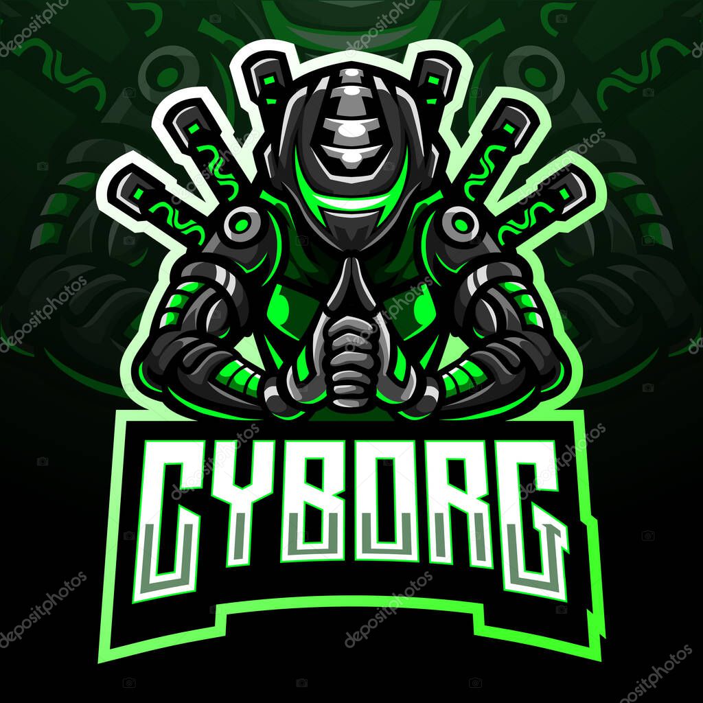 Cyborg ninja esport. mascot logo design