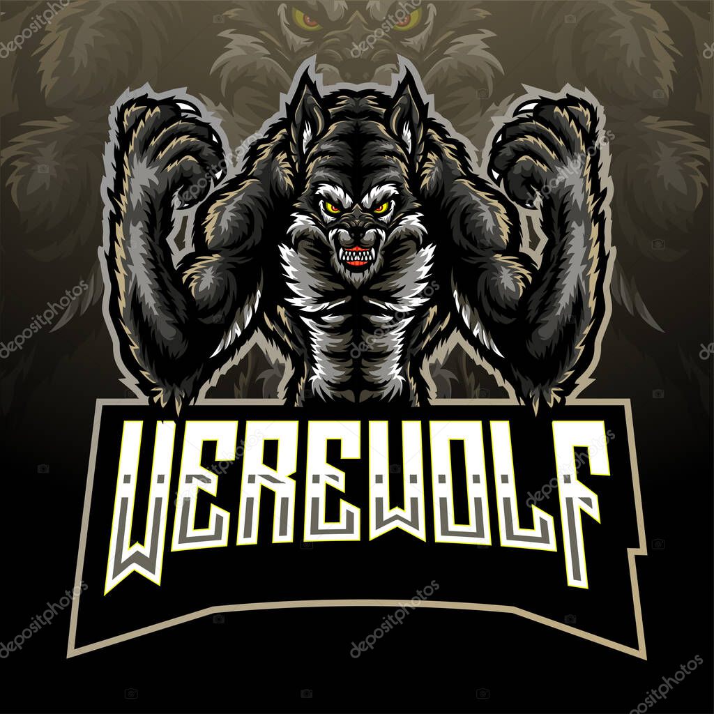 Werewolf mascot. esport logo design