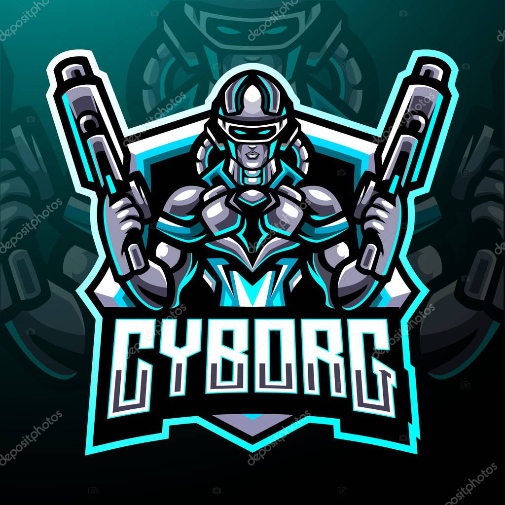 Cyborg gunners mascot . esport logo design
