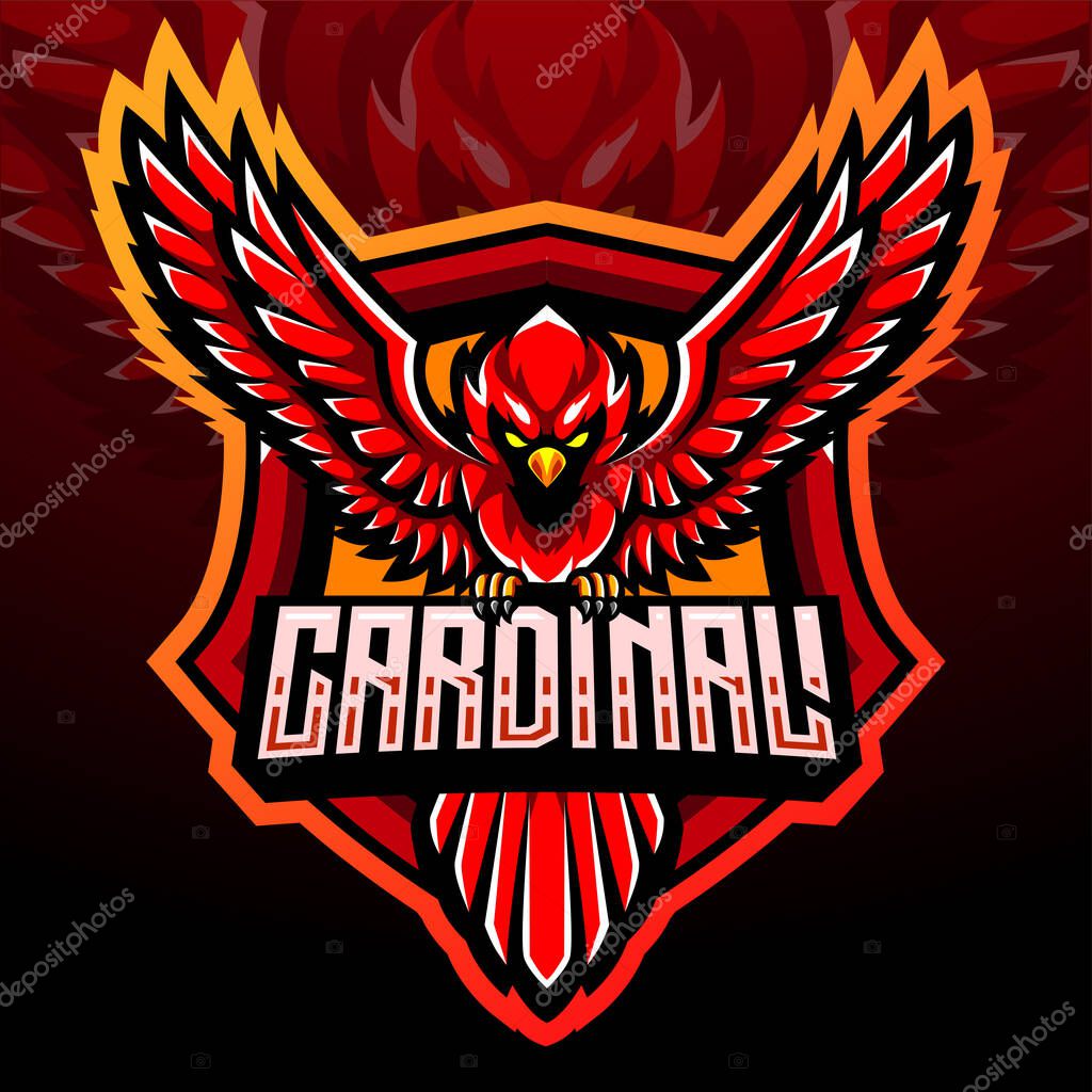 Cardinal bird mascot. esport logo design