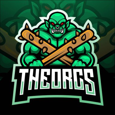The Orc mascot. esport logo design