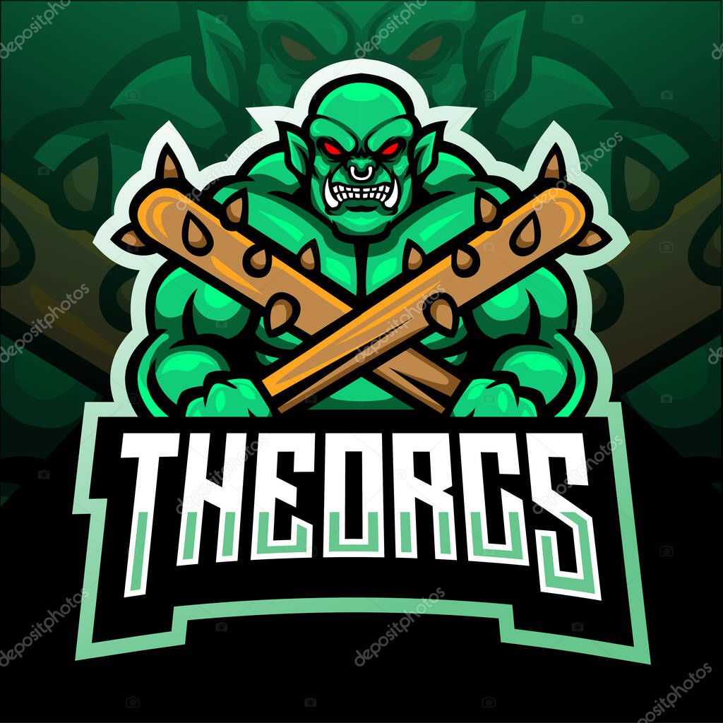 The Orc mascot. esport logo design